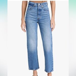 levi's women's ultra high rise ribcage straight jeans center lane